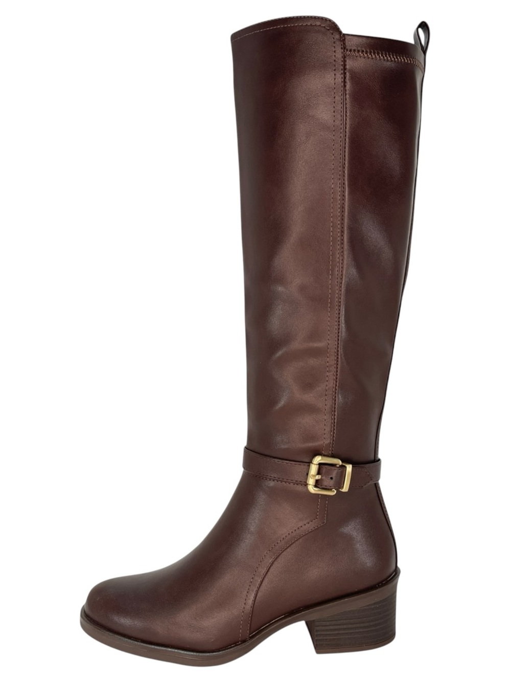 White Mountain Custard Dark Brown Faux Leather Knee High Womens Boots Size 5M - Picture 3 of 13